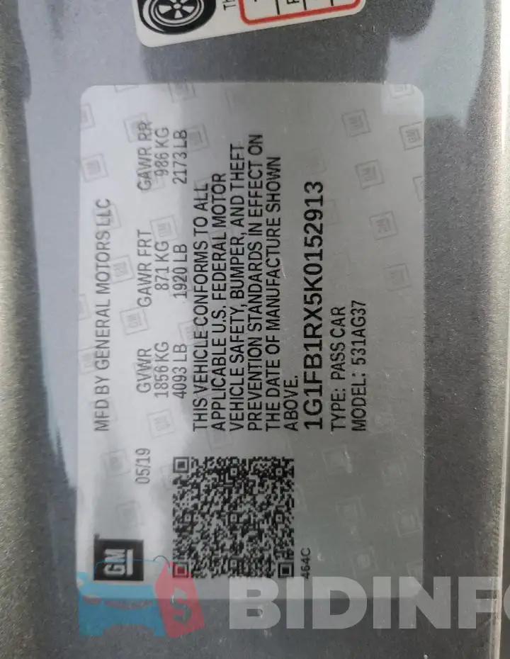 1G1FB1RX5K0152913 Photo# 13