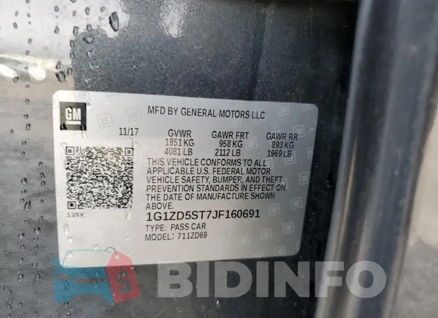 1G1ZD5ST7JF160691 Photo# 12