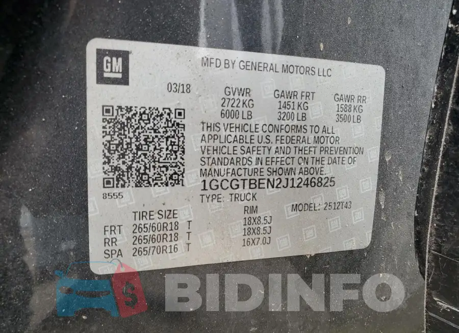 1GCGTBEN2J1246825 Photo# 12