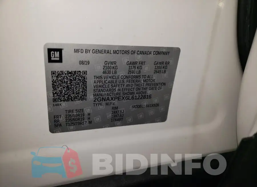 2GNAXPEX6L6122816 Photo# 13