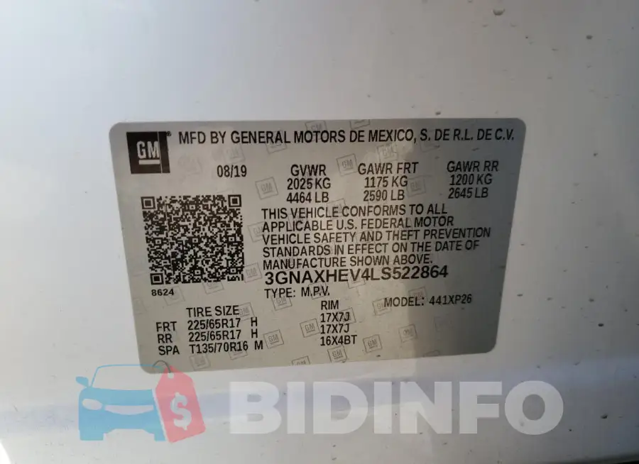 3GNAXHEV4LS522864 Photo# 13