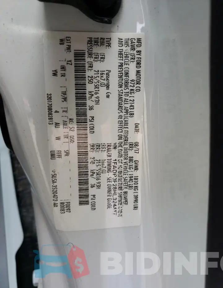 1FADP3F28HL324417 Photo# 12