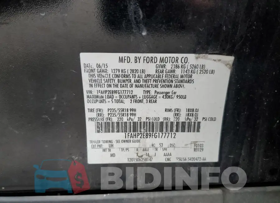 1FAHP2E89FG177712 Photo# 13