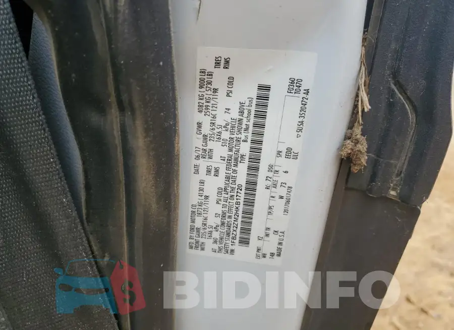 1FBZX2ZM2HKB17720 Photo# 12