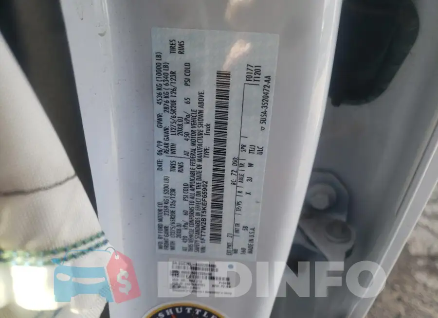 1FT7W2BT5KEF65902 Photo# 12