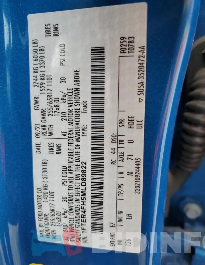 1FTER4FH5MLD89822 Photo# 12
