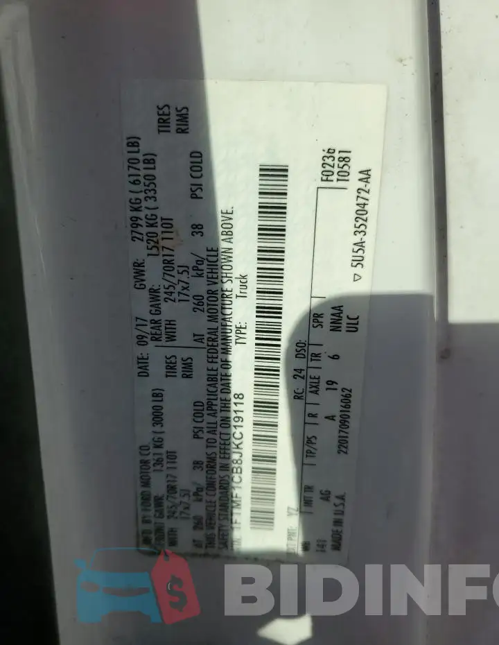 1FTMF1CB8JKC19118 Photo# 13