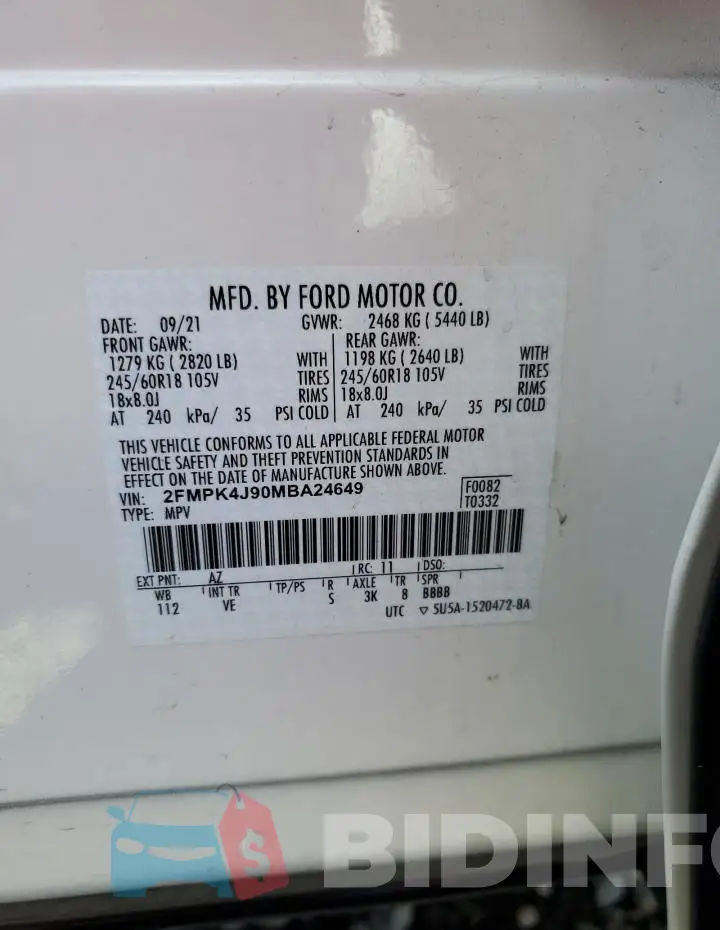 2FMPK4J90MBA24649 Photo# 13