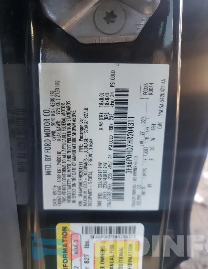 3FA6P0HD7HR204311 Photo# 12