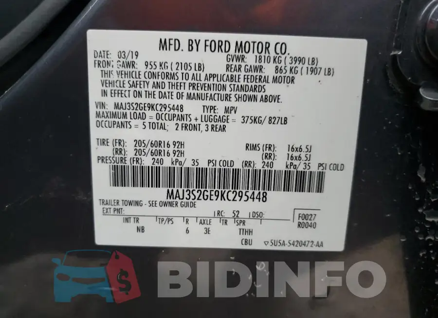 MAJ3S2GE9KC295448 Photo# 14