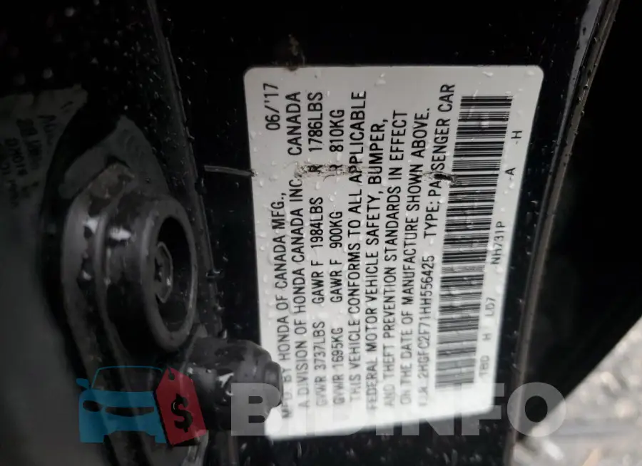 2HGFC2F71HH556425 Photo# 12