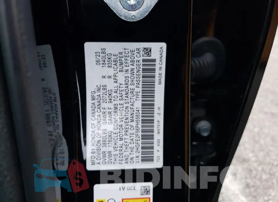 2HGFE2F56PH556041 Photo# 13