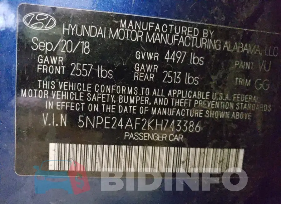 5NPE24AF2KH743386 Photo# 12