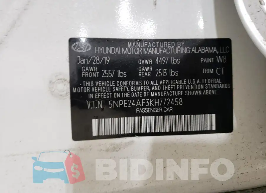 5NPE24AF3KH772458 Photo# 12