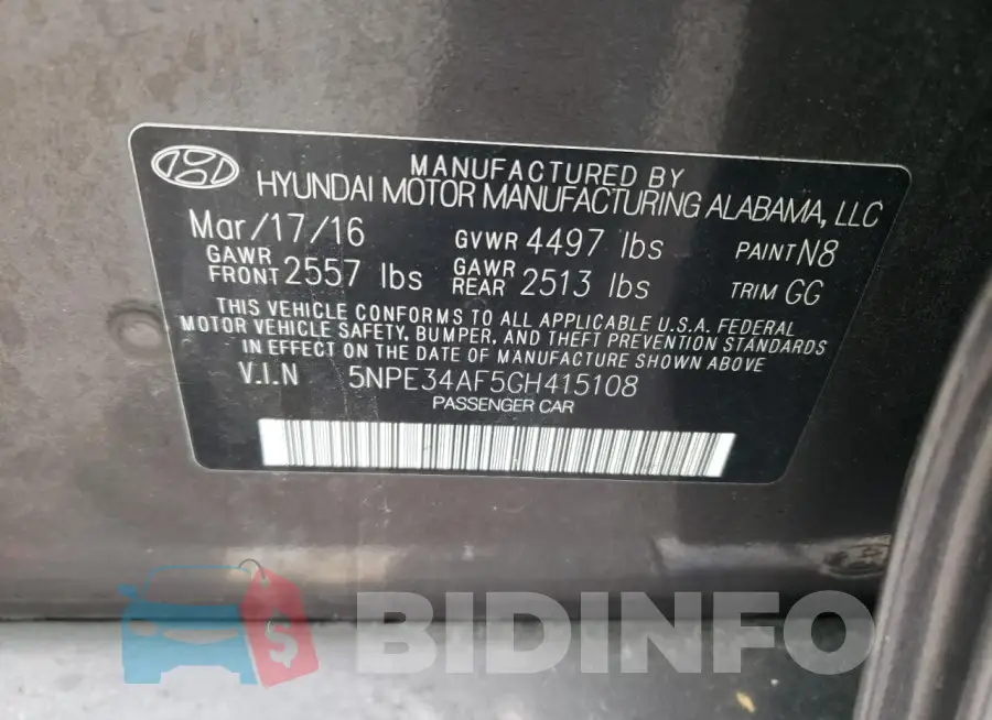 5NPE34AF5GH415108 Photo# 13