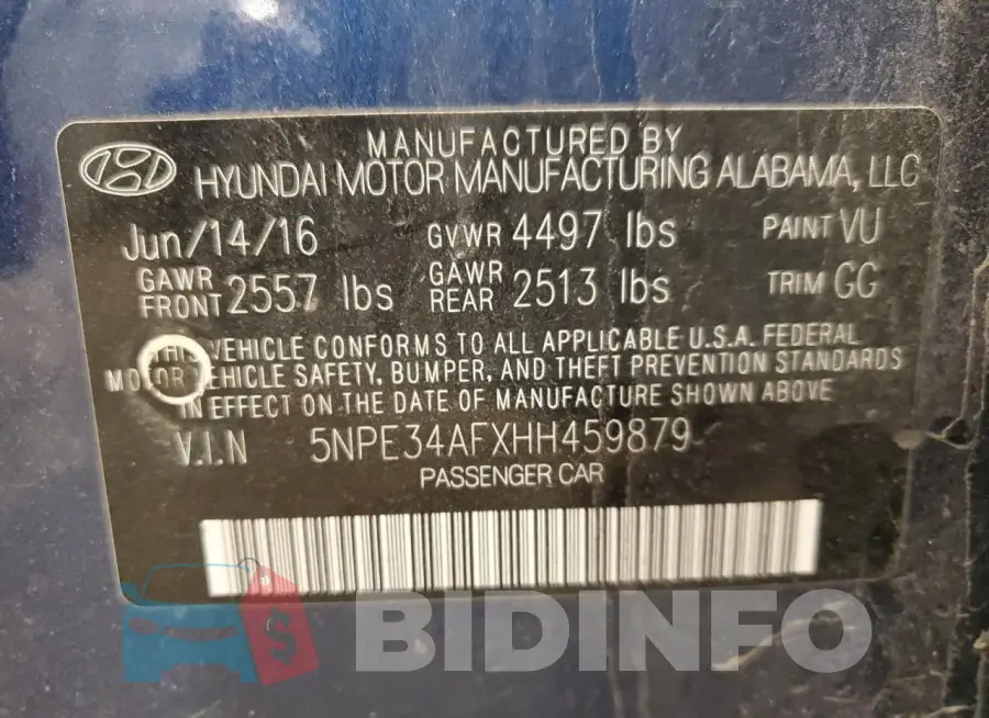 5NPE34AFXHH459879 Photo# 12