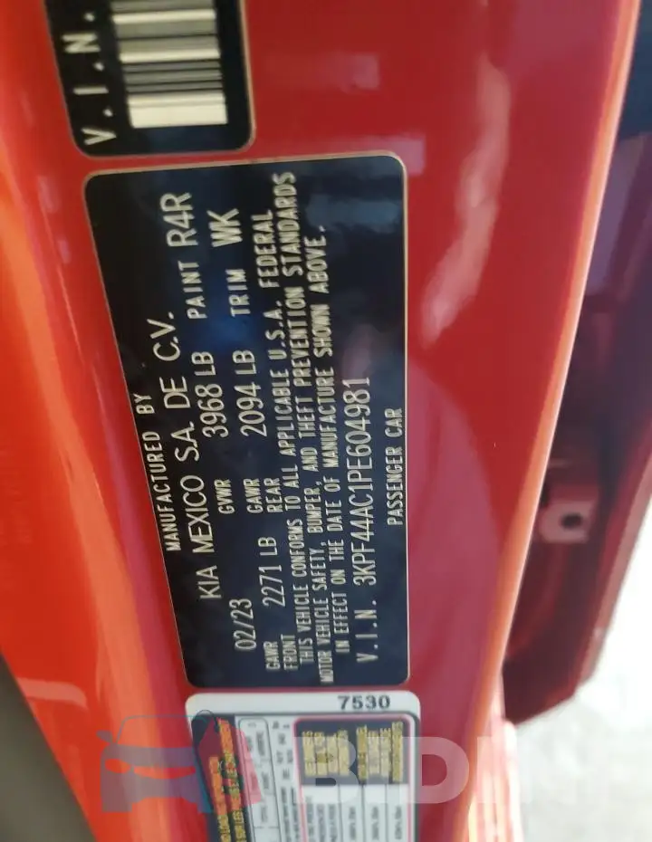 3KPF44AC1PE604981 Photo# 12