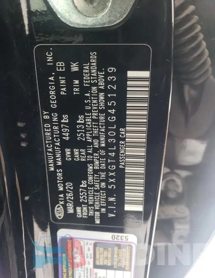 5XXGT4L30LG451239 Photo# 12