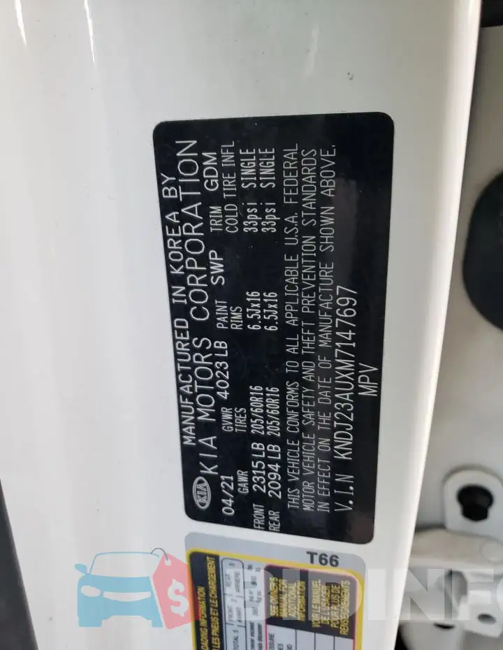 KNDJ23AUXM7147697 Photo# 12