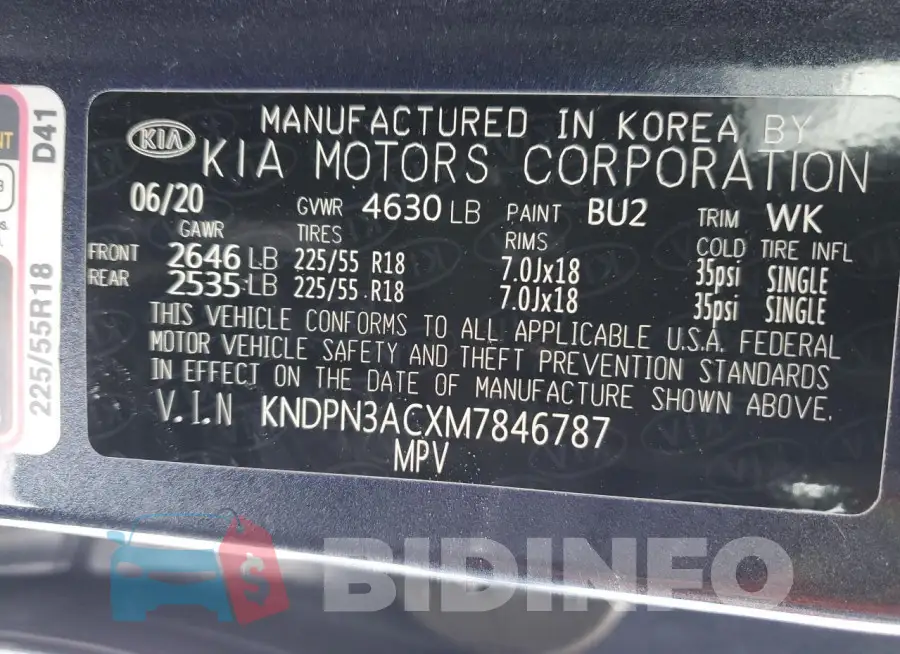 KNDPN3ACXM7846787 Photo# 13