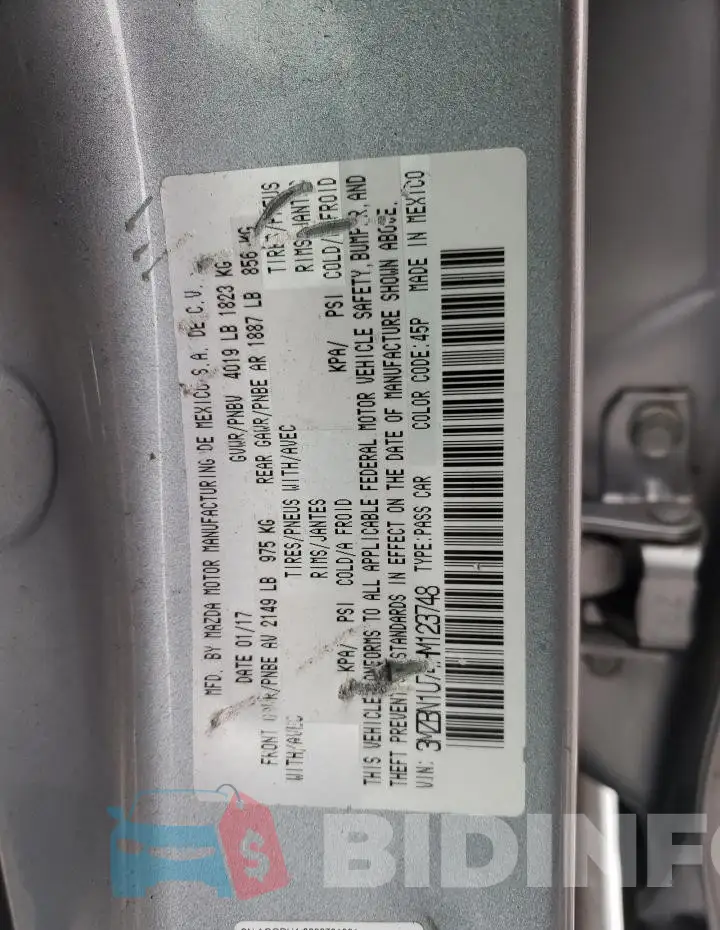 3MZBN1U74HM123748 Photo# 12