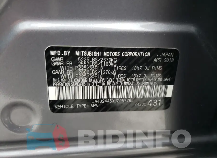 JA4J24A5XJZ057765 Photo# 14