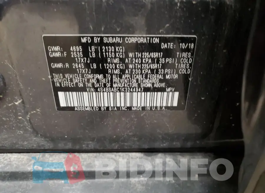 4S4BSABC1K3244947 Photo# 13