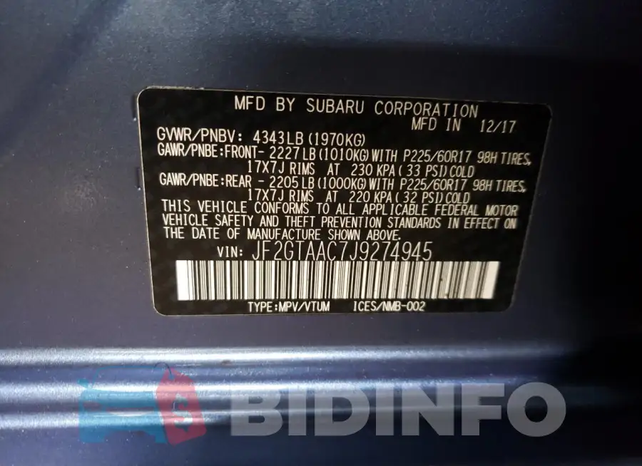 JF2GTAAC7J9274945 Photo# 12