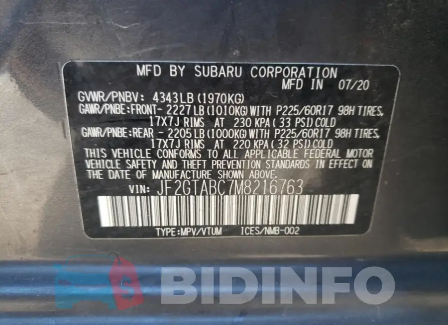 JF2GTABC7M8216763 Photo# 12