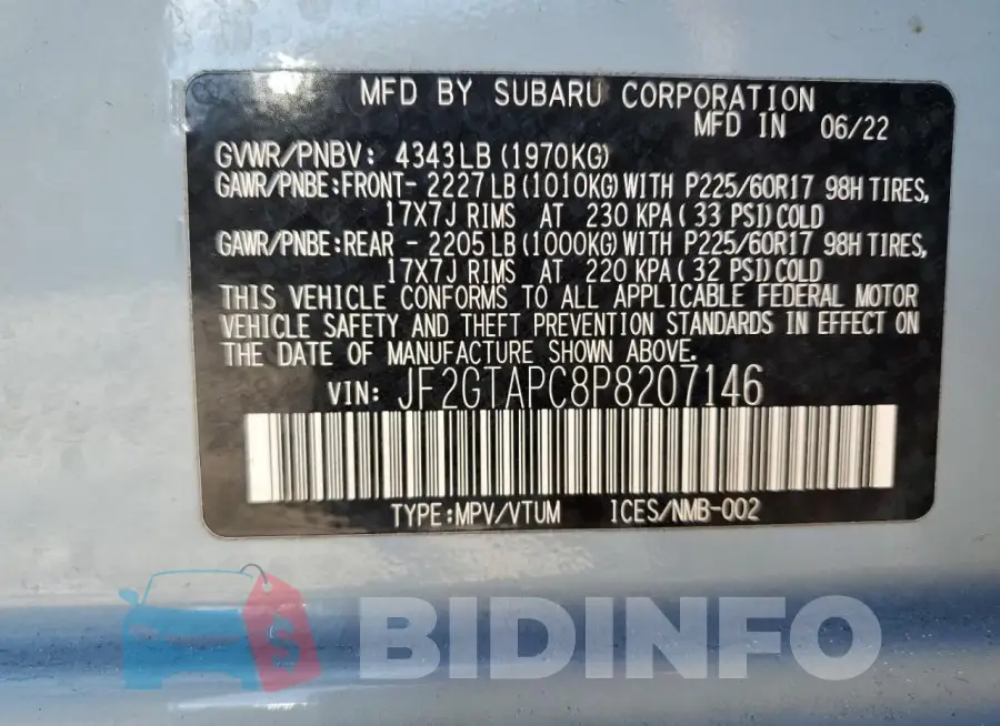JF2GTAPC8P8207146 Photo# 12