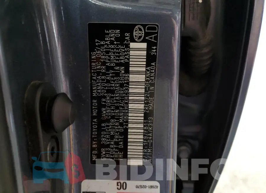 2T1BURHEXHC937196 Photo# 12