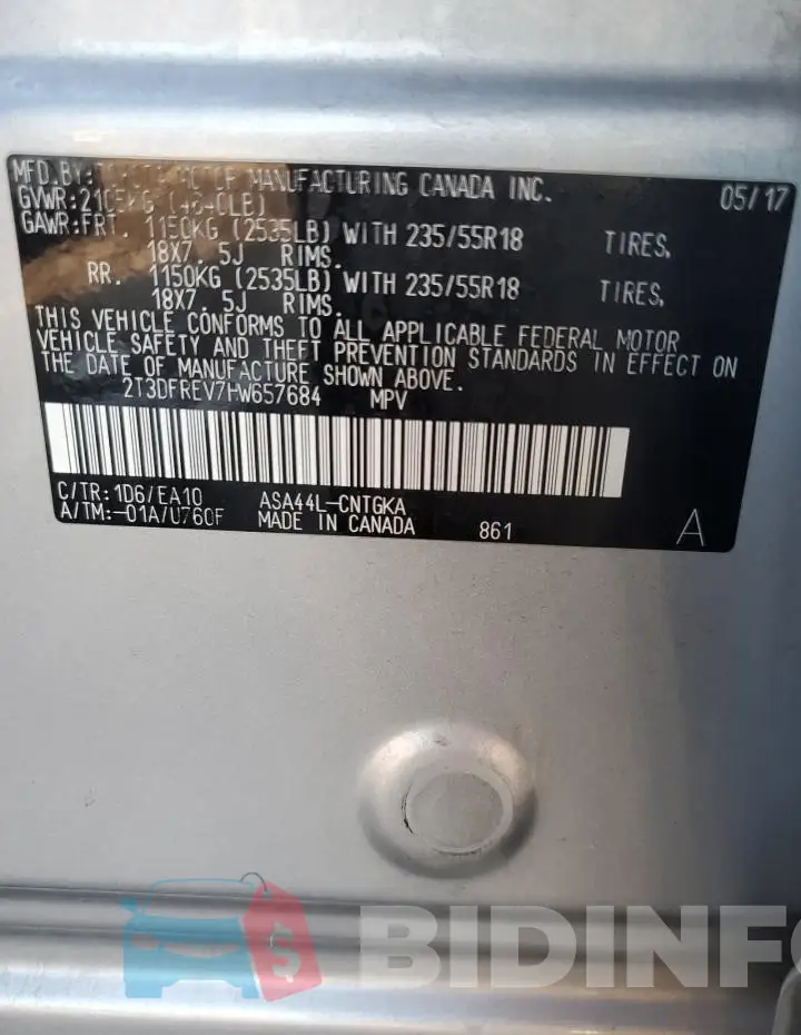 2T3DFREV7HW657684 Photo# 13