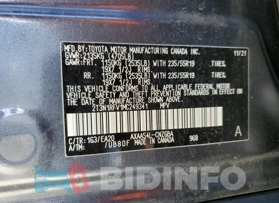 2T3N1RFV1MC249341 Photo# 13