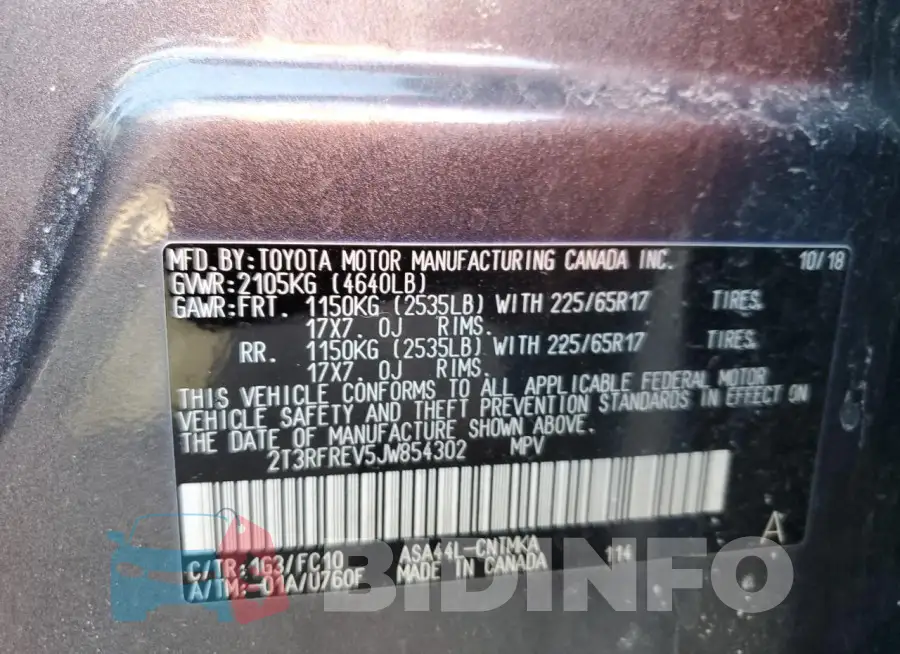 2T3RFREV5JW854302 Photo# 12