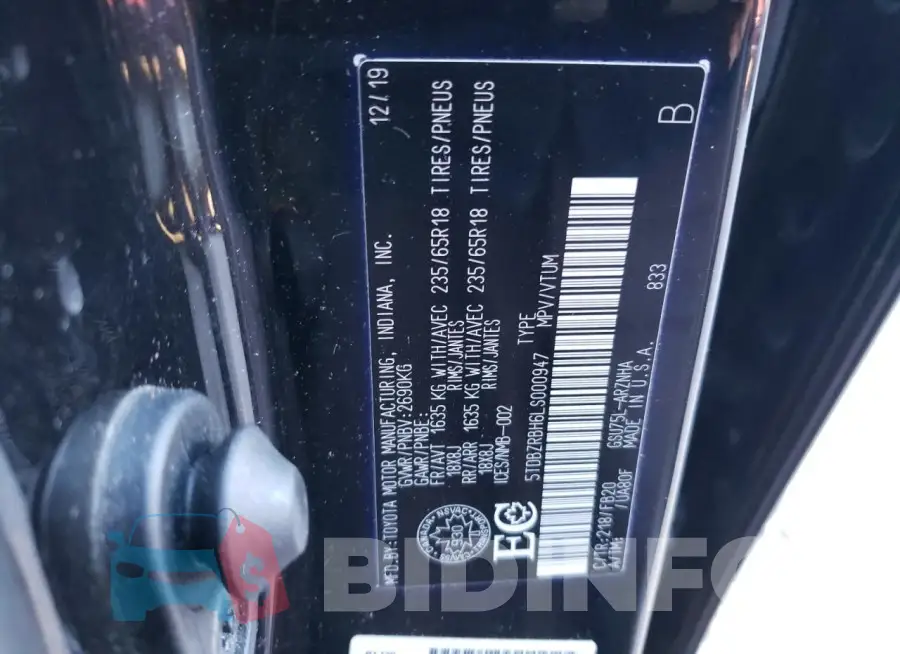 5TDBZRBH6LS000947 Photo# 13