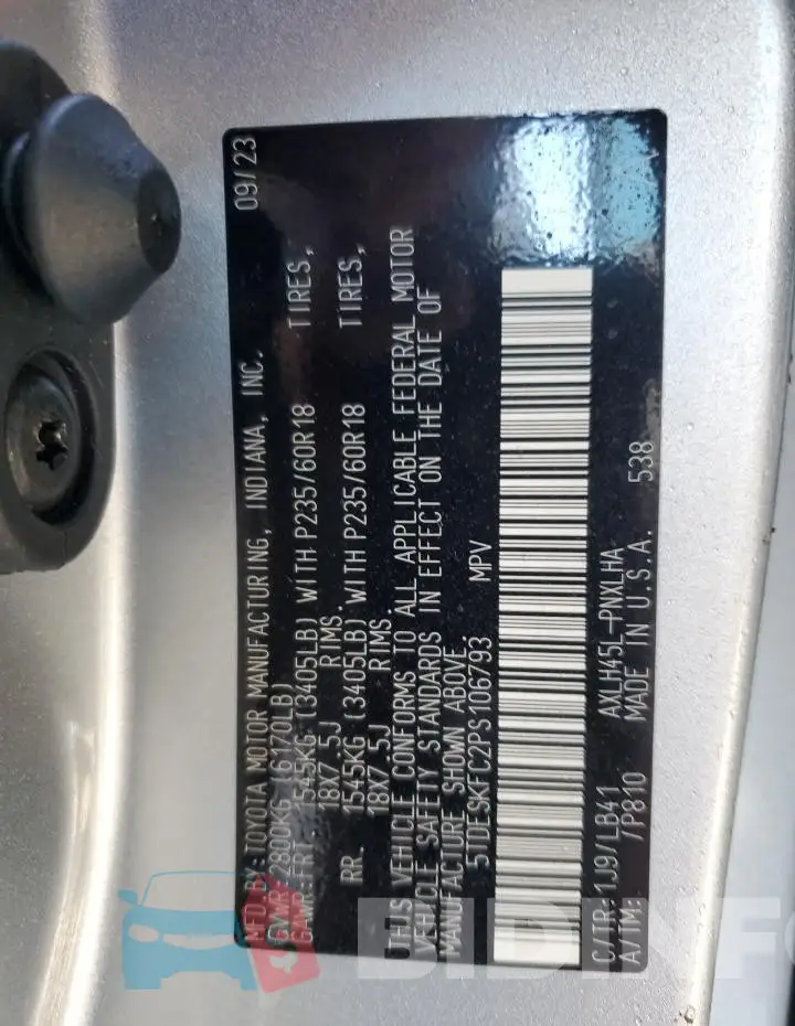 5TDESKFC2PS106793 Photo# 13
