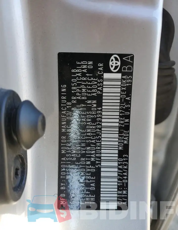 5YFBURHE5JP829994 Photo# 13