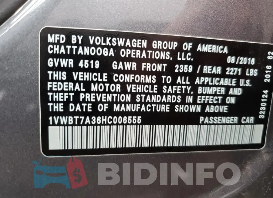 1VWBT7A36HC006555 Photo# 12