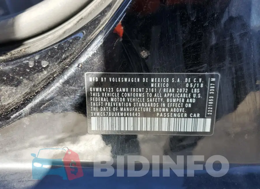 3VWC57BU0KM046643 Photo# 13