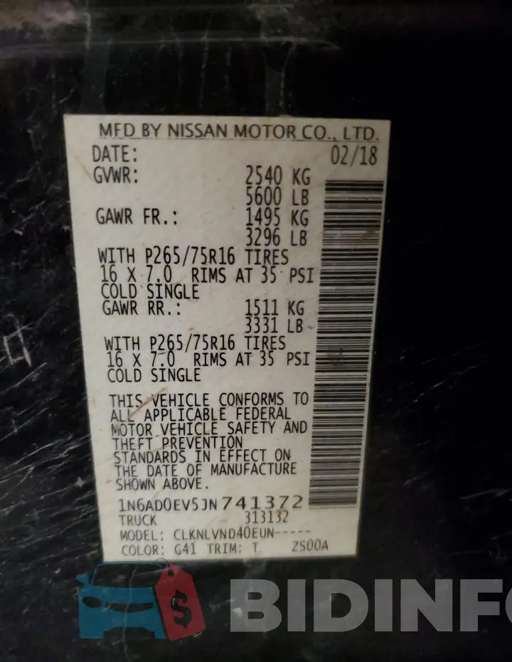 1N6AD0EV5JN741372 Photo# 13