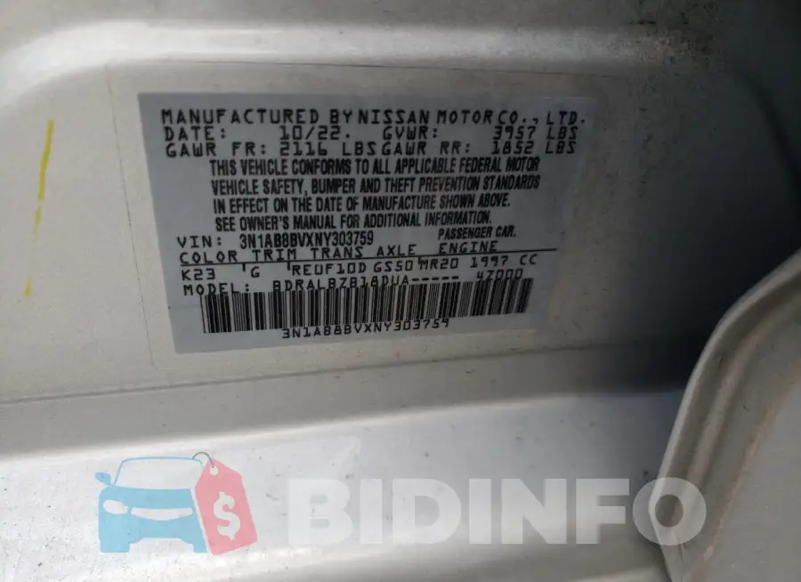 3N1AB8BVXNY303759 Photo# 12