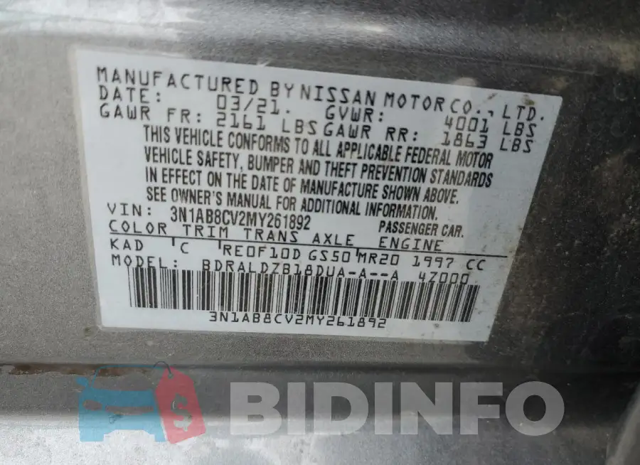 3N1AB8CV2MY261892 Photo# 12