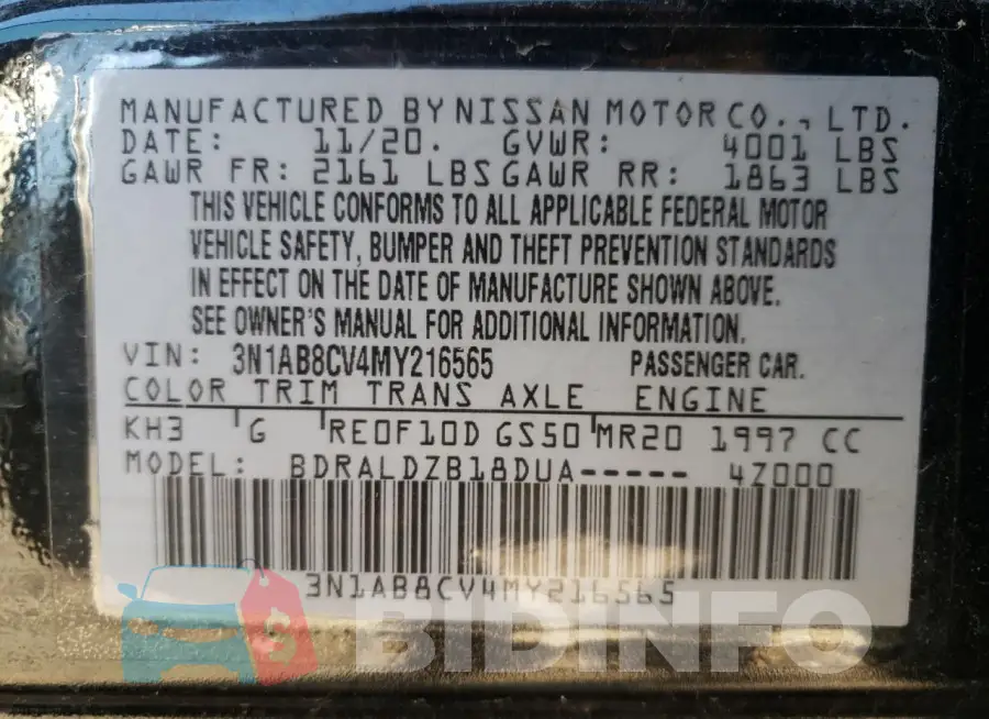 3N1AB8CV4MY216565 Photo# 12