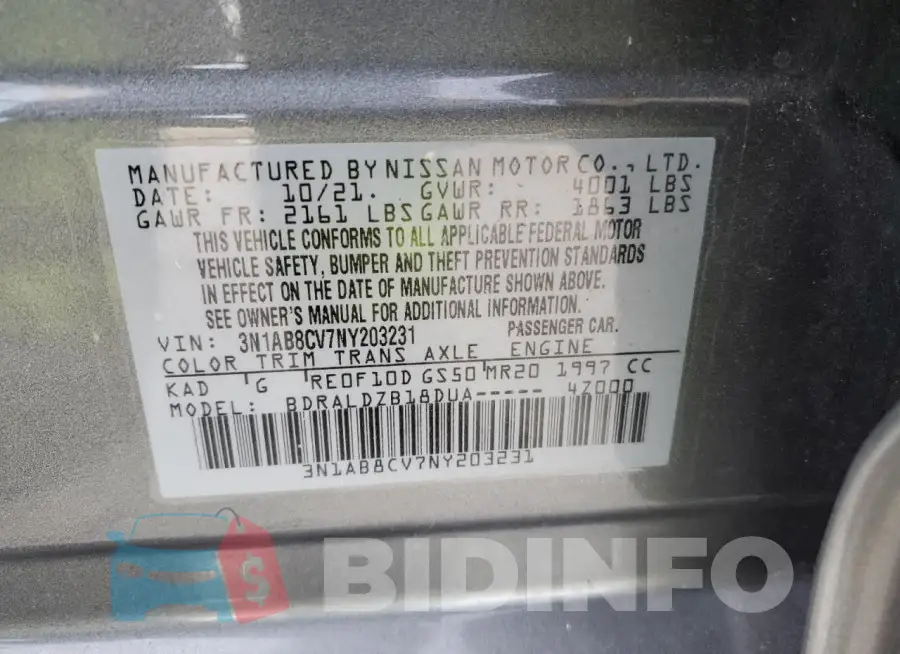 3N1AB8CV7NY203231 Photo# 12