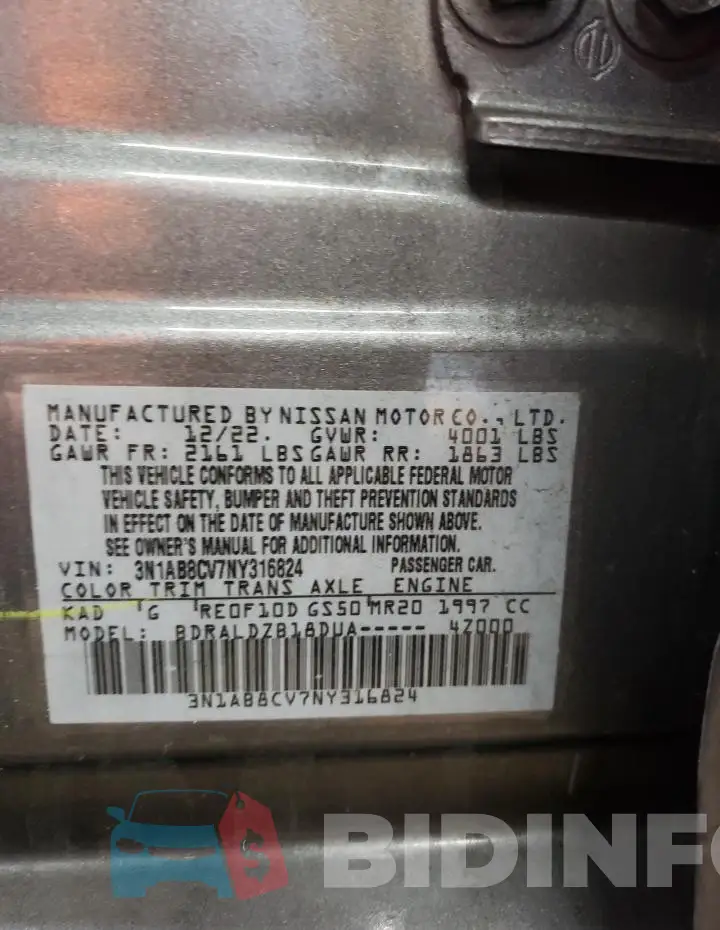 3N1AB8CV7NY316824 Photo# 13