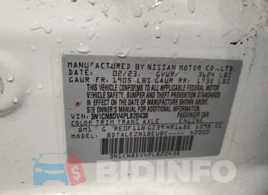 3N1CN8DV4PL820438 Photo# 13