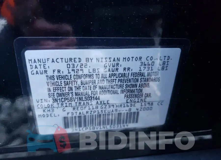 3N1CP5BV1NL503144 Photo# 13