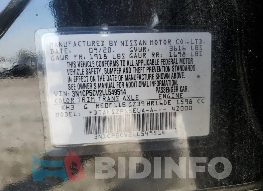 3N1CP5CV2LL549514 Photo# 12