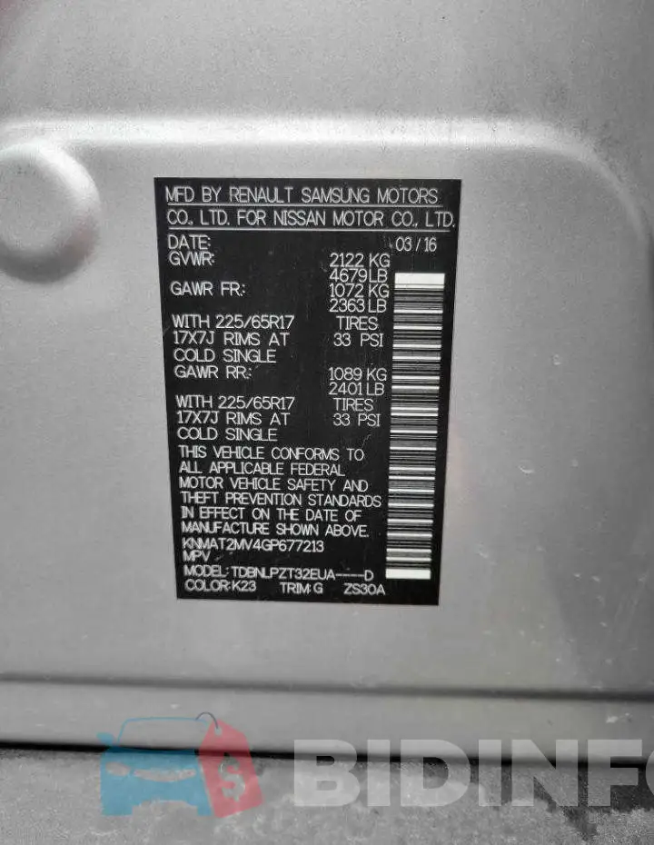 KNMAT2MV4GP677213 Photo# 10