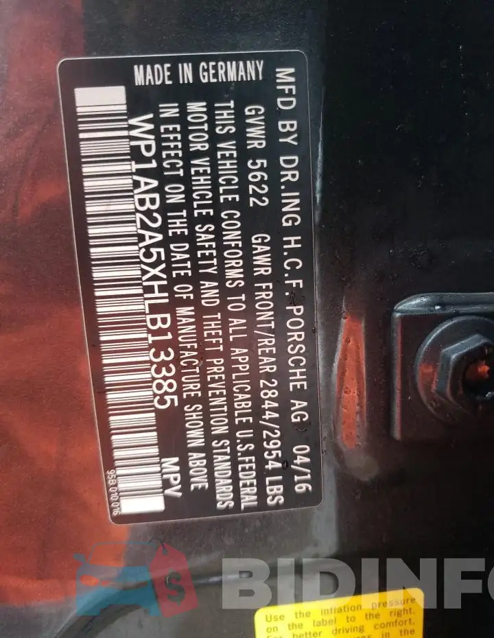 WP1AB2A5XHLB13385 Photo# 13